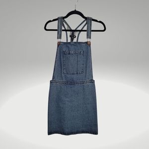 Dress Skirt Overalls with Large Front Pocket & Zip Up Side